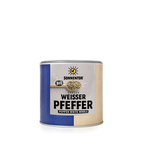 Pfeffer weiß ganz bio 340 g, Gastrodose klein